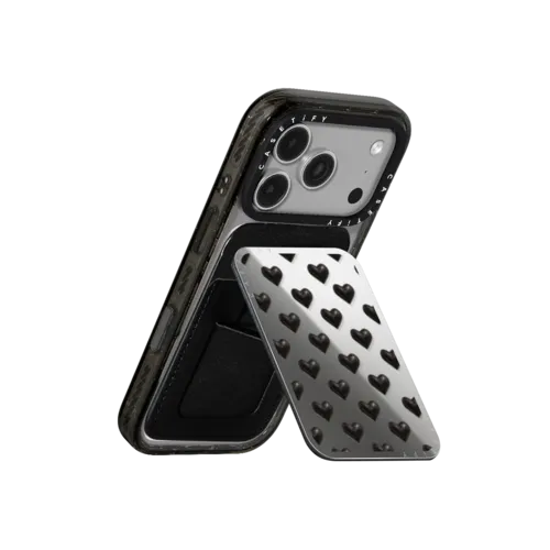 black hearts | Snappy Cardholder Stand / Snappy Mirror Cardholder Stand MagSafe Compatible / Silver | Image 3