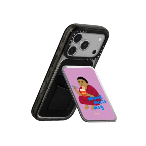 Monk Meets MSG | Snappy Cardholder Stand / Snappy Mirror Cardholder Stand MagSafe Compatible / Silver | Image 3