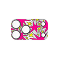 Solar Flair - Pink and Yellow Wonky Stars | iPhone 17 Pro Max (Lens Protector) / Mirror Camera Lens Protector / Silver | Image 1