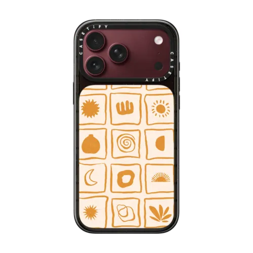 Summer Grid by Agathe Marty | iPhone 18 Pro Max / Impact Case MagSafe Compatible - Glossy / Glossy Black | Image 1