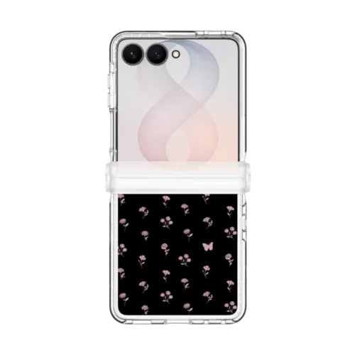 Pink Dainty Florals | Galaxy Z Flip8 / Impact Clear Magnetic Case / Clear | Image 1