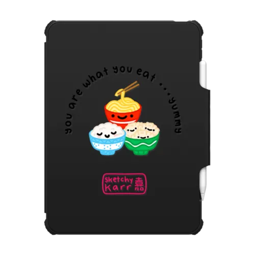 You Are What You Eat Carbs | iPad Air 11-inch (M2 - M4) / iPad Impact Folio Case / Black | Image 1