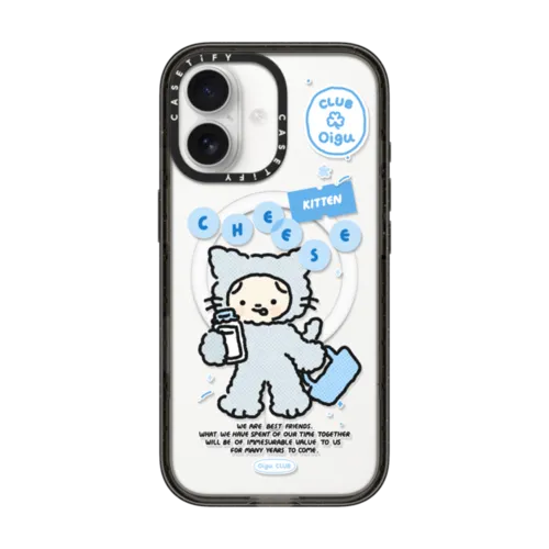 Kitten cheese by Oigu | iPhone 17 / Impact Case MagSafe Compatible / Black | Image 1