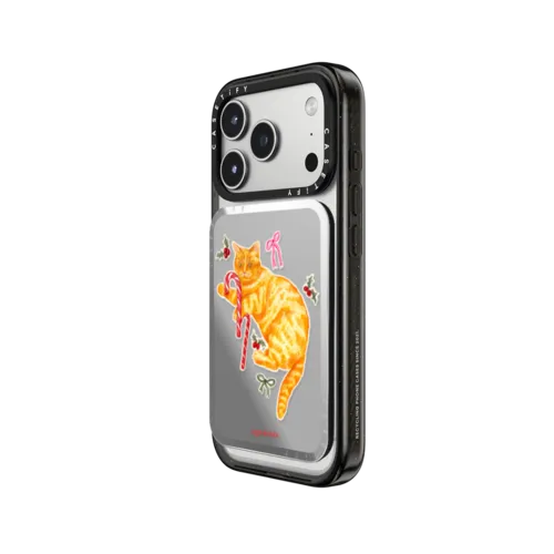 Candy Cane Cat | Snappy Cardholder Stand / Snappy Mirror Cardholder Stand MagSafe Compatible / Silver | Image 2
