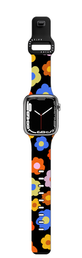 Rainbow Flowers by Kristen Peers | Apple Watch Series 7-9 (45mm) / Impact Band / Black | Image 1