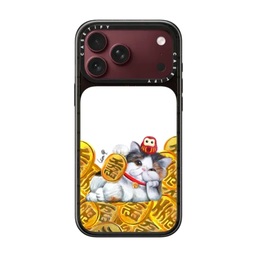 Lucky Gloomie Cat by LeonLollipop | iPhone 18 Pro Max / Impact Case MagSafe Compatible - Glossy / Glossy Black | Image 1