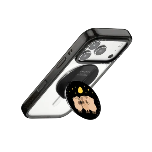 Wishing Capybara | Snappy Grip Stand / Snappy Grip Stand MagSafe Compatible / Black | Image 3