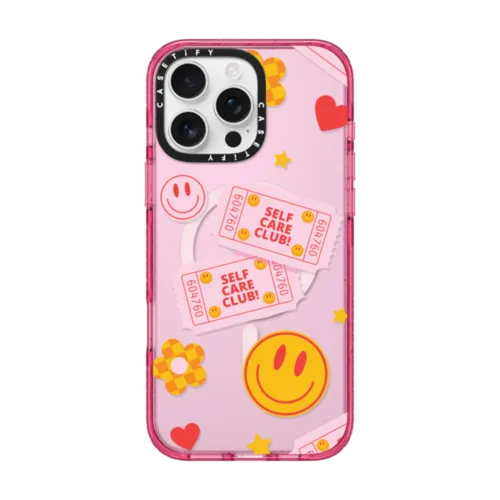 Self Care Club! Phone Case | iPhone 16 Pro Max / Impact Case MagSafe Compatible / Pink Fizz | Image 1