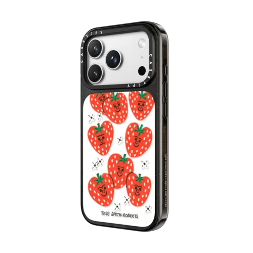 Strawberries by Tess Smith-Roberts | iPhone 18 Pro Max / Impact Case MagSafe Compatible - Glossy / Glossy Black | Image 2