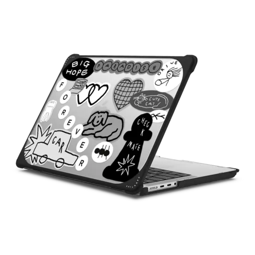 INAP STICKER 01 | MacBook Pro 14-inch (M1 - M5) / MacBook Bounce Case / Black | Image 1