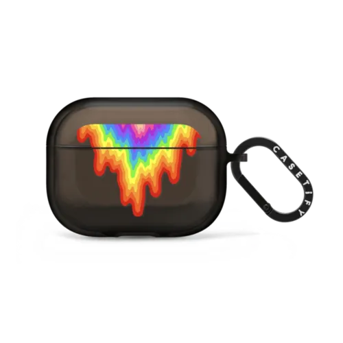 Rainbow Drip | AirPods Pro 2 / Earbuds Impact Case / Black | Image 1
