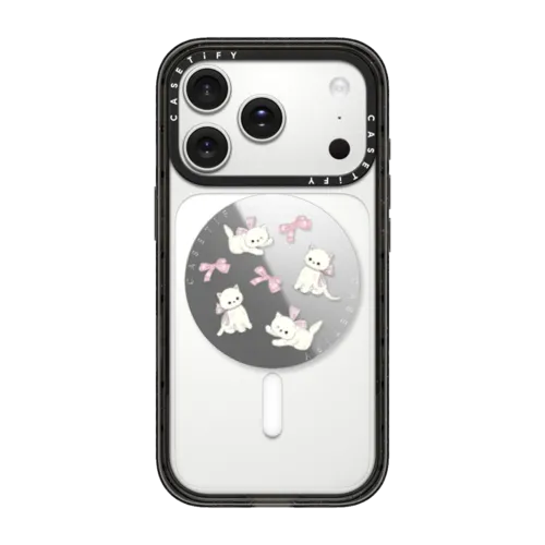 Ribbon Kitten Snappy Grip Stand | Snappy Grip Stand / Snappy Mirror Grip Stand MagSafe Compatible / Silver | Image 1