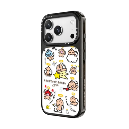 Tamagotchi Chestnut Angel Medley Pattern Case | iPhone 18 Pro Max / Impact Case MagSafe Compatible - Glossy / Glossy Black | Image 2