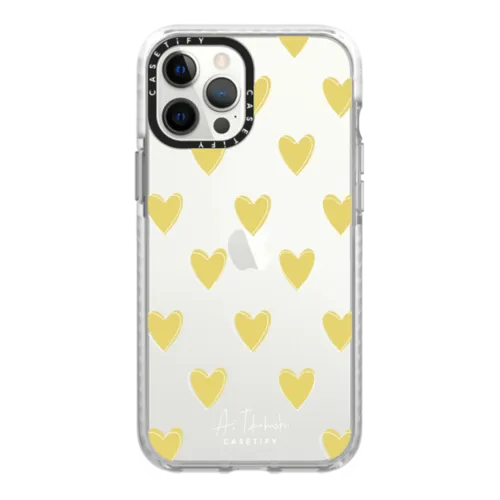 Heart Yellow | iPhone 12 Pro Max / Impact Case / Glossy Frost | Image 1