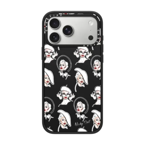 Nicky Doll Stickers | iPhone 17 Pro Max / Impact Case MagSafe Compatible / Matte Black | Image 1