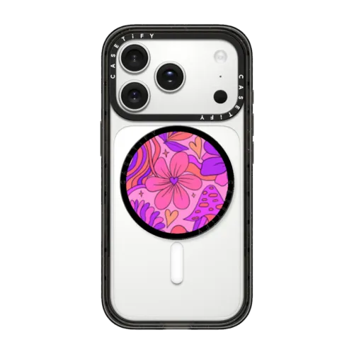 Groovy Floral | Snappy Grip Stand / Snappy Grip Stand MagSafe Compatible / Black | Image 1