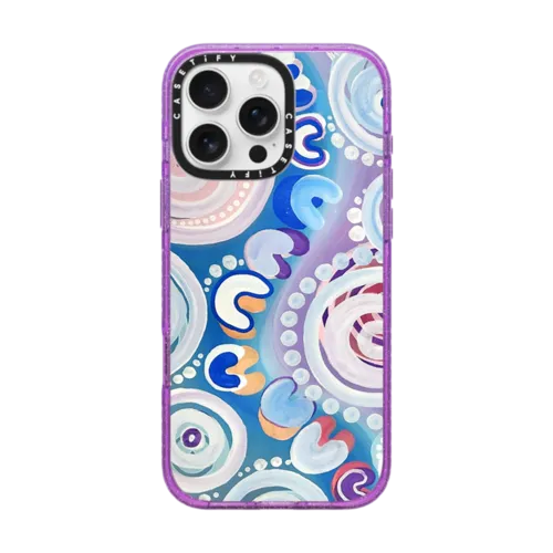 Yakeen 'Dream' by Merindah-Gunya | iPhone 16 Pro Max / Impact Case MagSafe Compatible / Glitter Purple | Image 1