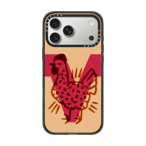 V BY AF ILLUSTRATIONS | iPhone 17 Pro Max / Impact Case MagSafe Compatible / Black | Image 1