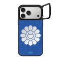 SMILE ON PHONE CASE (BLUE) | iPhone 17 Pro Max / Mirror Ring Stand Case MagSafe Compatible / Silver on Black | Image 1