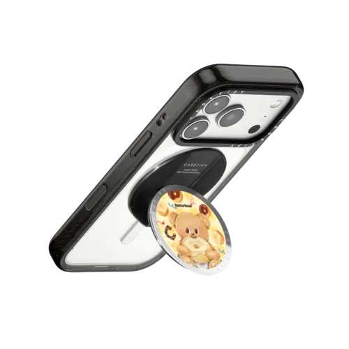 Donut Butterbear Snappy Grip Stand | Snappy Grip Stand / Snappy Mirror Grip Stand MagSafe Compatible / Silver | Image 3