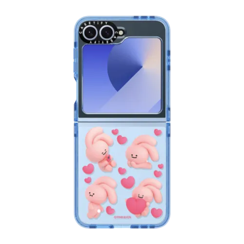 PINK HEART | Galaxy Z Flip6 / Impact Case / Baby Blue | Image 1
