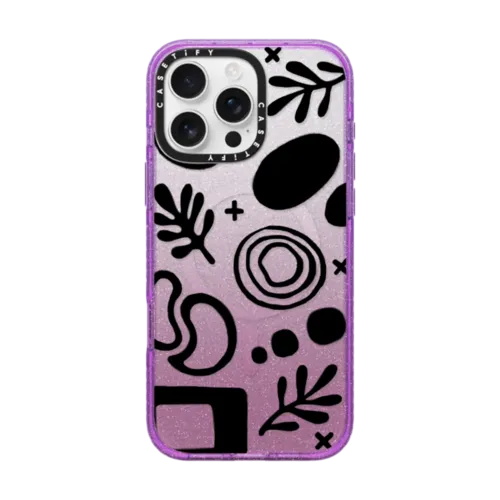Mod Feels by INKED by Dani | iPhone 16 Pro Max / Impact Case MagSafe Compatible / Glitter Purple | Image 1