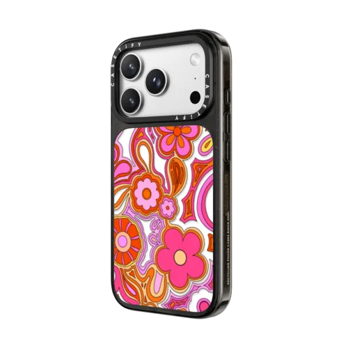 Retro Flower Power by Illustrated By Charlie | iPhone 18 Pro / Impact Case MagSafe Compatible - Glossy / Glossy Black | Image 2