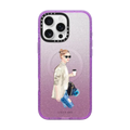 Lady Drinking Coffee | iPhone 16 Pro Max / Impact Case MagSafe Compatible / Glitter Purple | Image 1