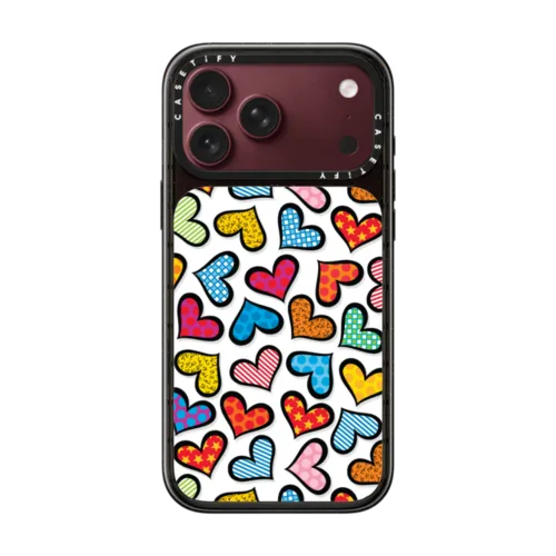 HEARTS BY ROMERO BRITTO | iPhone 18 Pro Max / Impact Case MagSafe Compatible - Glossy / Glossy Black | Image 1