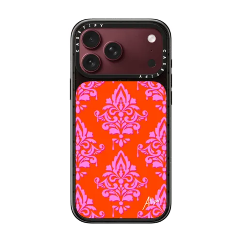 Preppy Damask | iPhone 18 Pro Max / Impact Case MagSafe Compatible - Glossy / Glossy Black | Image 1