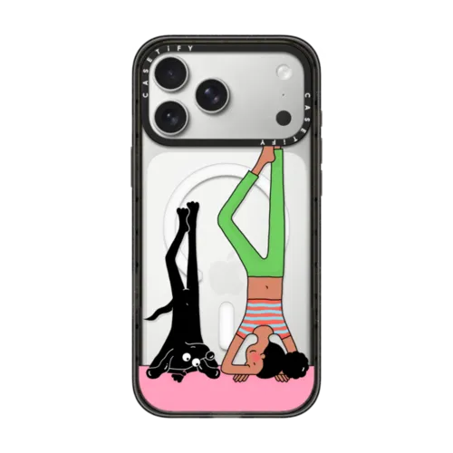 Yoga & Dog | iPhone 17 Pro Max / Impact Case MagSafe Compatible / Black | Image 1