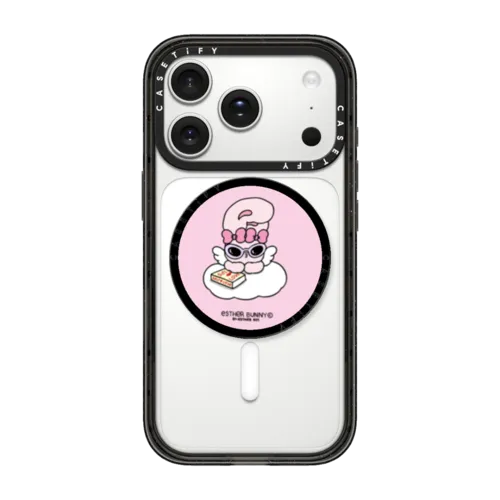 Esther Bunny Chill Cloud Stickers grip stand  | Snappy Grip Stand / Snappy Grip Stand MagSafe Compatible / Black | Image 1