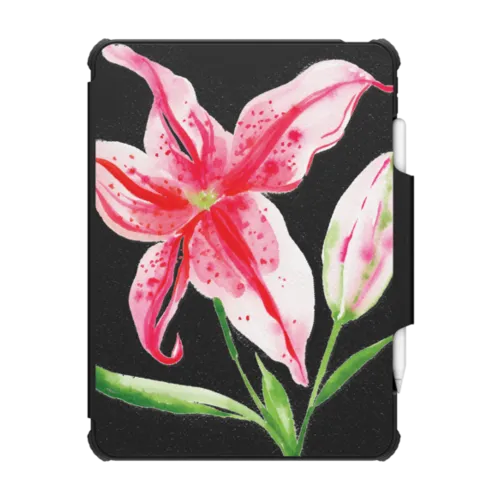 Stargazer Lily | iPad Air (4th/5th gen) / iPad Impact Folio Case / Black | Image 1