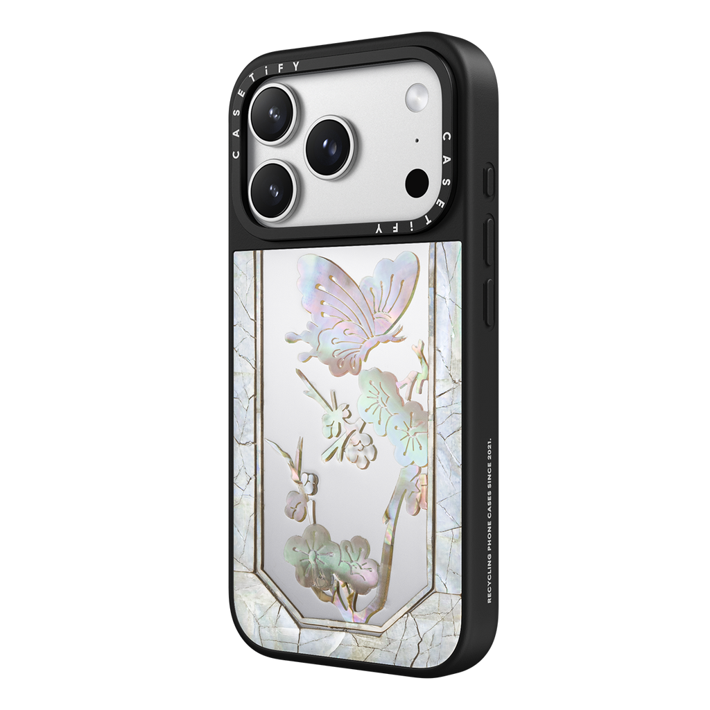 [PRE-ORDER] Miss Sohee Mother of Pearl Silver Mirror Case - Ivory - iPhone 17 Pro Max
