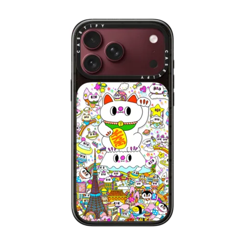 Lucky Cat of Fuji's Peak | iPhone 18 Pro Max / Impact Case MagSafe Compatible - Glossy / Glossy Black | Image 1