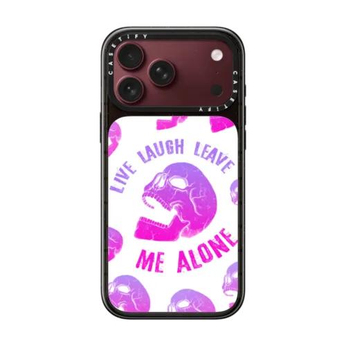 Live Laugh Leave - Pink | iPhone 18 Pro Max / Impact Case MagSafe Compatible - Glossy / Glossy Black | Image 1