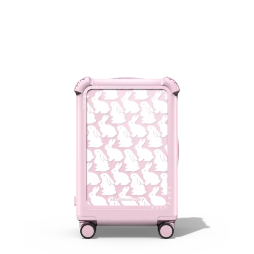 Little Bunnies CARRY-ON SUITCASE | 21" Carry-On Suitcase / Bounce Suitcase / Glossy Primrose Pink | Image 1