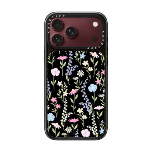pink pastel cute floral | iPhone 18 Pro Max / Impact Case MagSafe Compatible - Glossy / Glossy Black | Image 1
