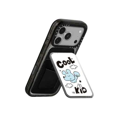 Sukeydokey Cool Kid Snappy Card Holder | Snappy Cardholder Stand / Snappy Mirror Cardholder Stand MagSafe Compatible / Silver | Image 3