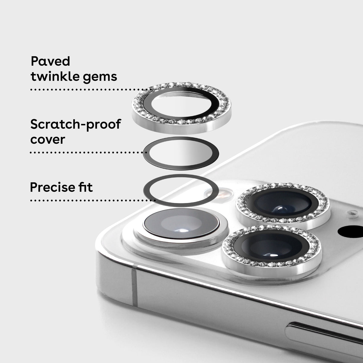 iPhone 16 Pro & 16 Pro Max Camera Lens Gem - Sakura Pink