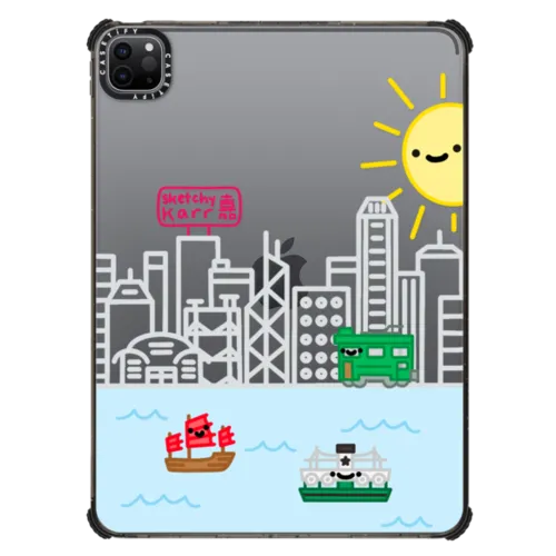 Hong Kong Skyline | iPad Pro 11-inch (3rd/4th gen) / iPad Impact Case / Black | Image 1
