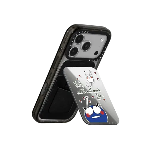 Fall, And I Will Catch You Snappy Cardholder Stand | Snappy Cardholder Stand / Snappy Mirror Cardholder Stand MagSafe Compatible / Silver | Image 3