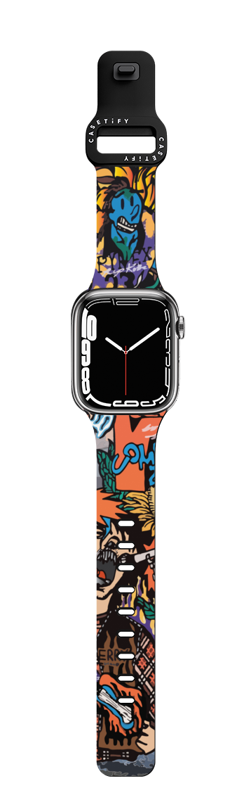 WLX Comics-Mens Watch Band | Apple Watch Series 7-9 (45mm) / Impact Band / Black | Image 1