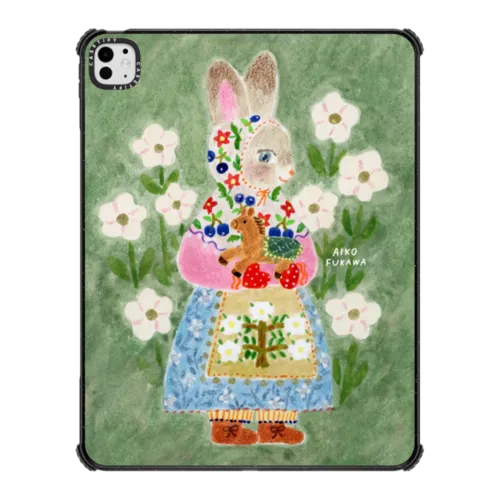 Rabbit Hug | iPad Pro 13-inch (M4/M5) / iPad Impact Case / Black | Image 1