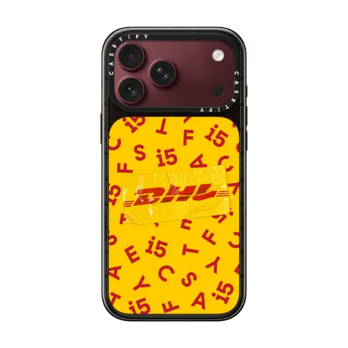 DHL 15th Anniversary Jumbled Pattern Case | iPhone 18 Pro Max / Impact Case MagSafe Compatible - Glossy / Glossy Black | Image 1