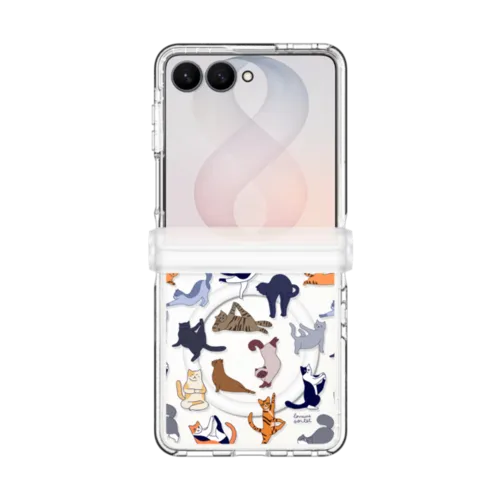 YOGA CATS | Galaxy Z Flip8 / Impact Clear Magnetic Case / Clear | Image 1