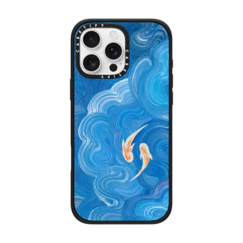 Two Little Koi | iPhone 16 Pro Max / Impact Case MagSafe Compatible / Matte Black | Image 1