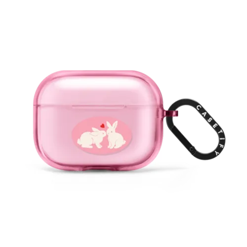 Love Bunnies | AirPods Pro 2 / Earbuds Impact Case / Pink Fizz | Image 1