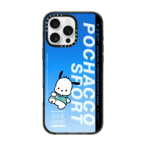 Pochacco Sports Drink Case | iPhone 16 Pro Max / Impact Case MagSafe Compatible / Black | Image 1