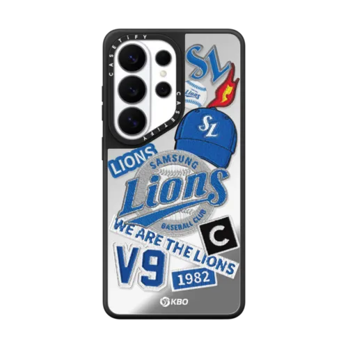 LIONS Collage Case | Galaxy S26 Ultra / Mirror Magnetic Case / Silver on Black | Image 1